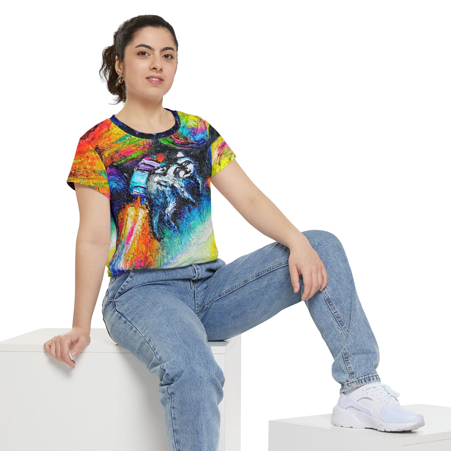 Astronaut Raccoon Cosmic Art Tee — Women's All-Over Print Shirt