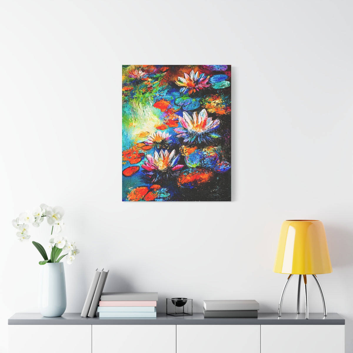 Signature Water Lillies by Charlie Quinn Arts on Matte Stretched Canvas