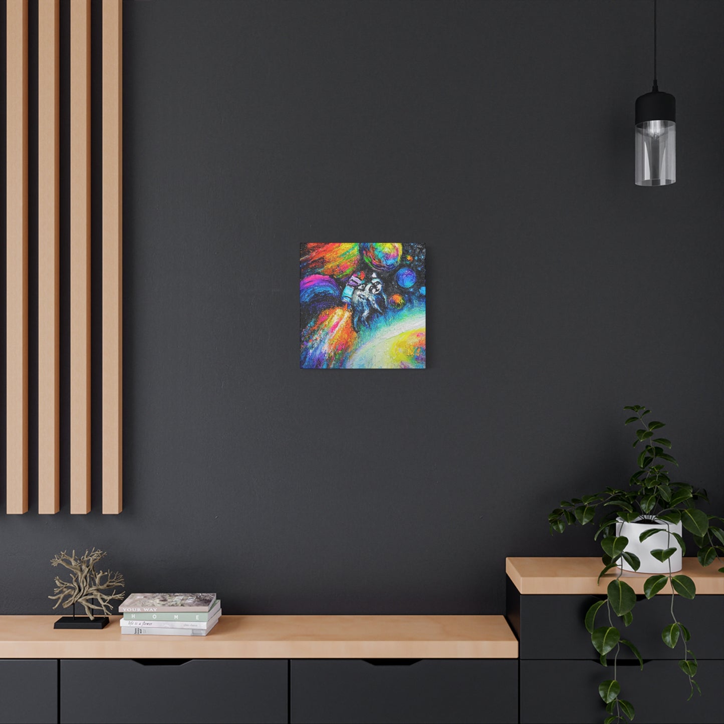 Colorful Astronaut Jimothy Matte Stretched Canvas