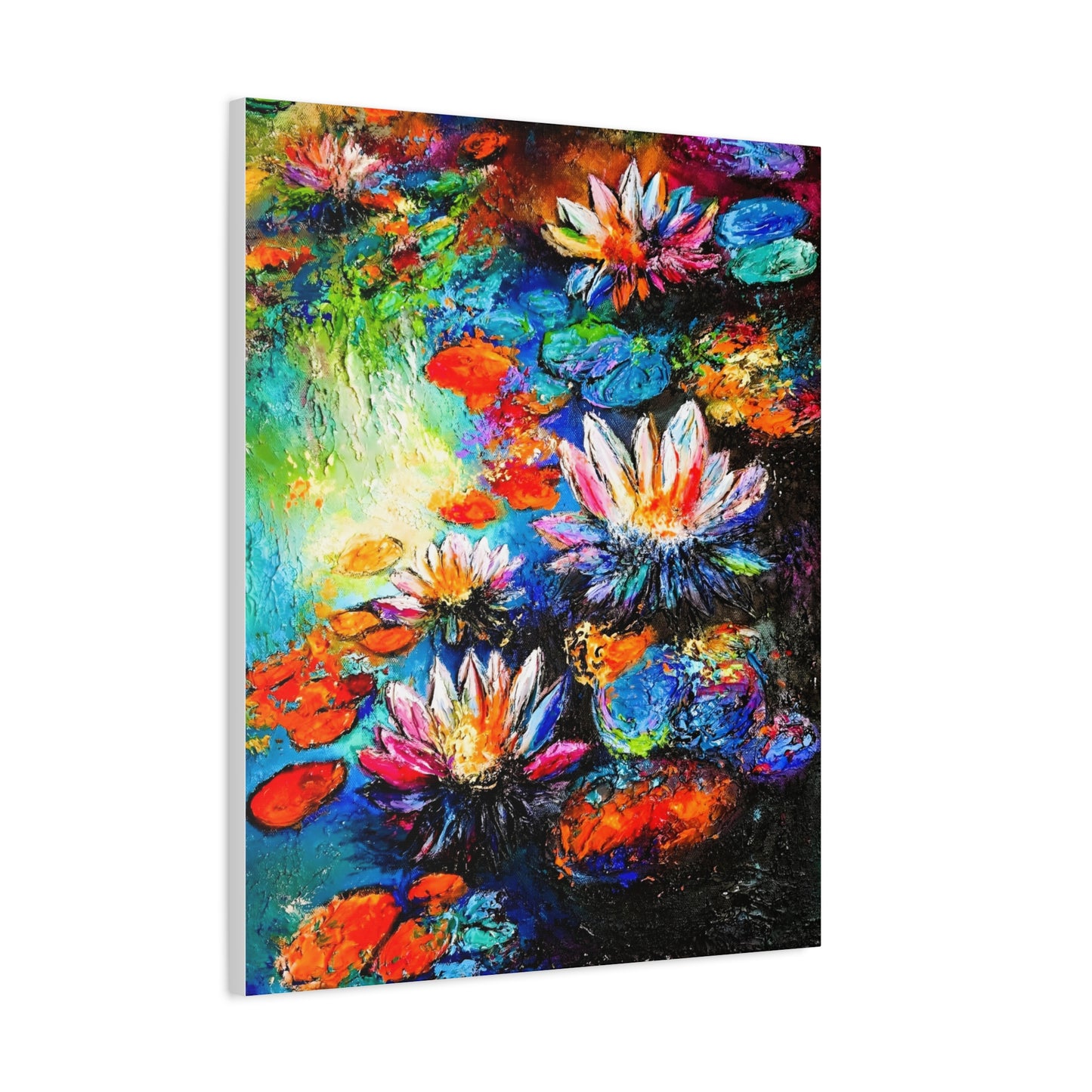 Signature Water Lillies by Charlie Quinn Arts on Matte Stretched Canvas