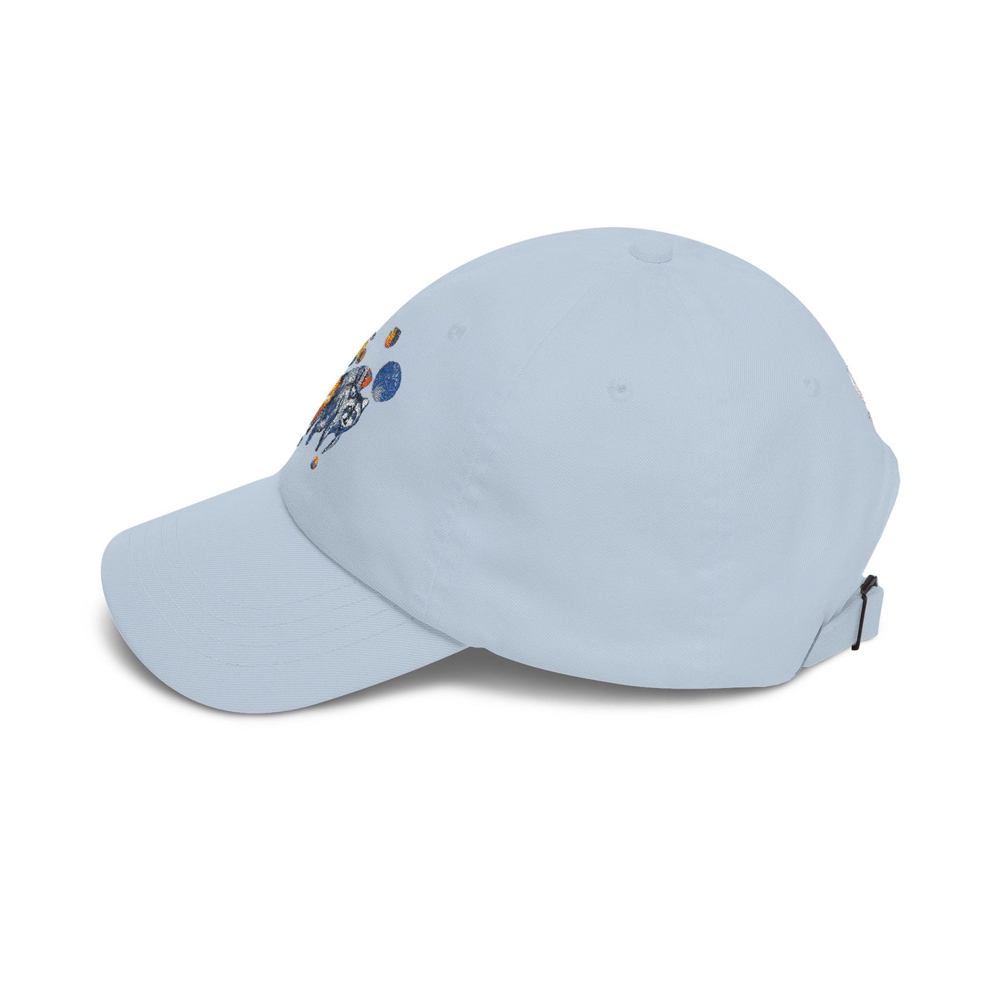Astronaut Jimothy Dad Cap — Retro Space Raccoon Embroidered Baseball Hat
