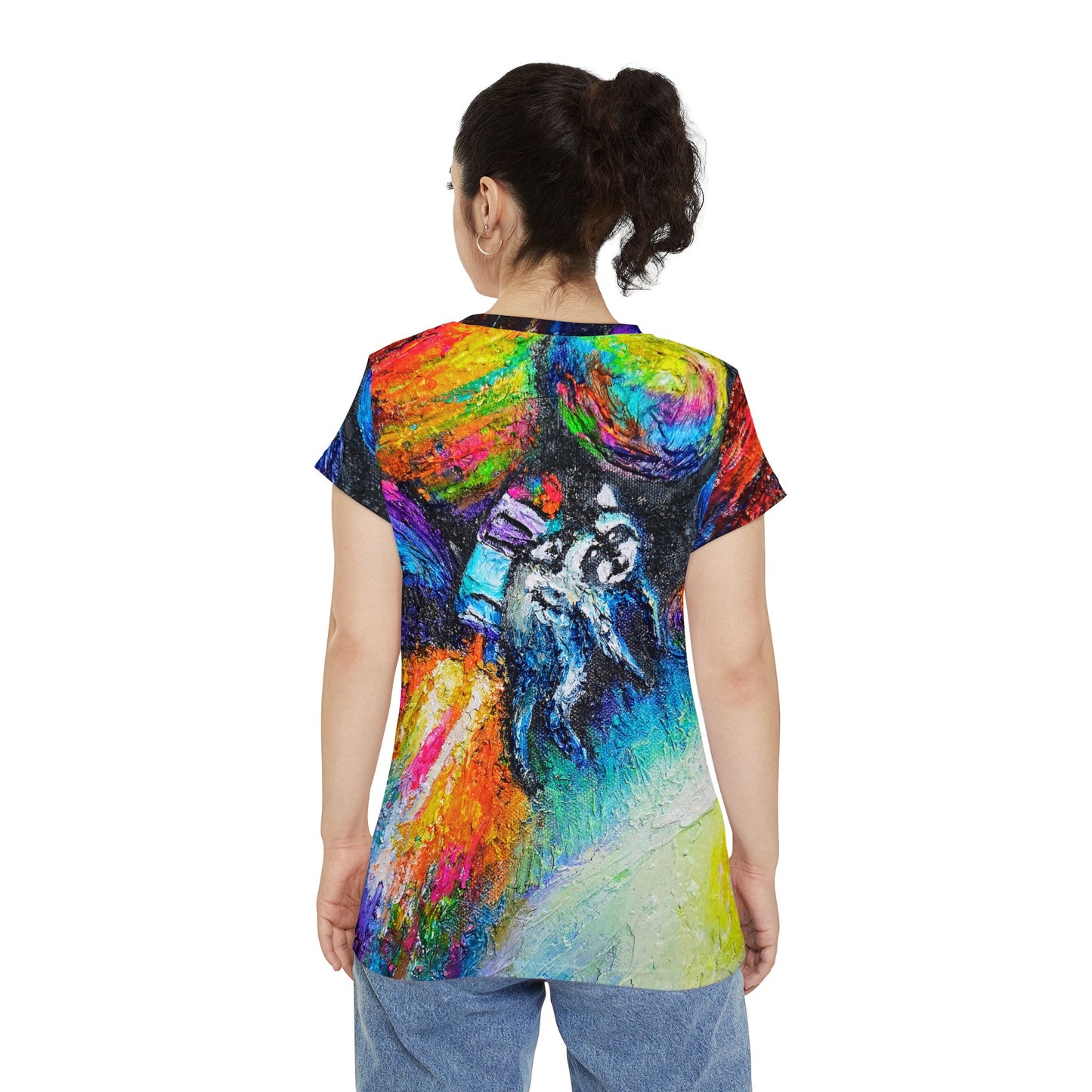 Astronaut Raccoon Cosmic Art Tee — Women's All-Over Print Shirt