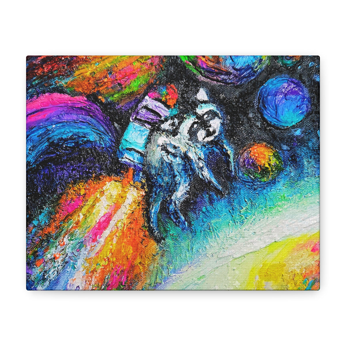 Colorful Astronaut Jimothy Matte Stretched Canvas