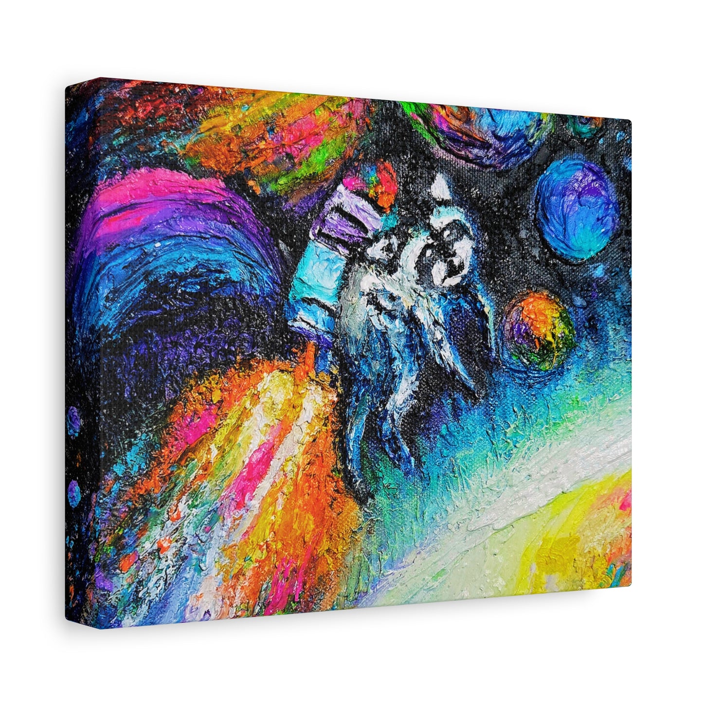Colorful Astronaut Jimothy Matte Stretched Canvas