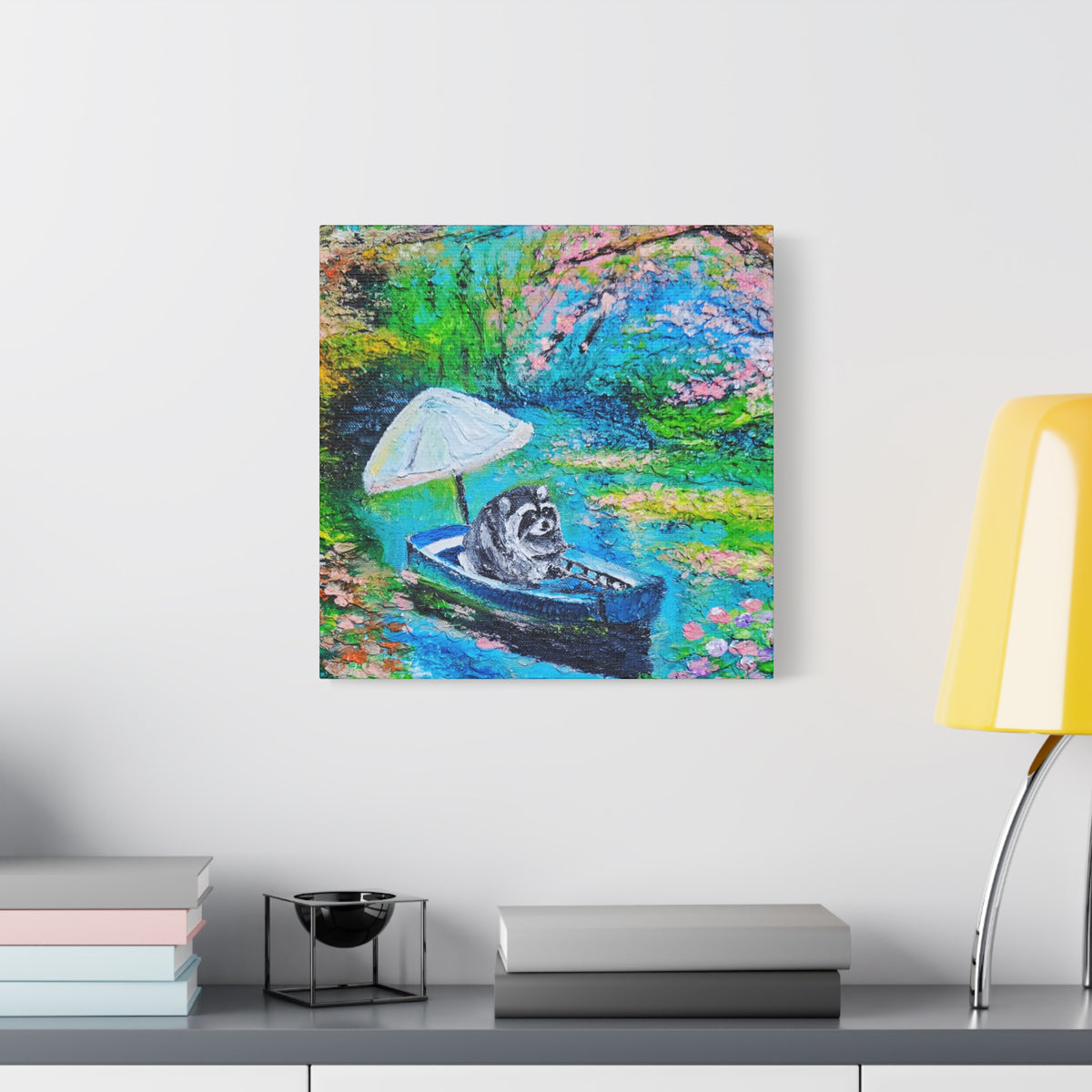 Jimothy Rows a Boat Print — Colorful Matte Stretched Canvas Art