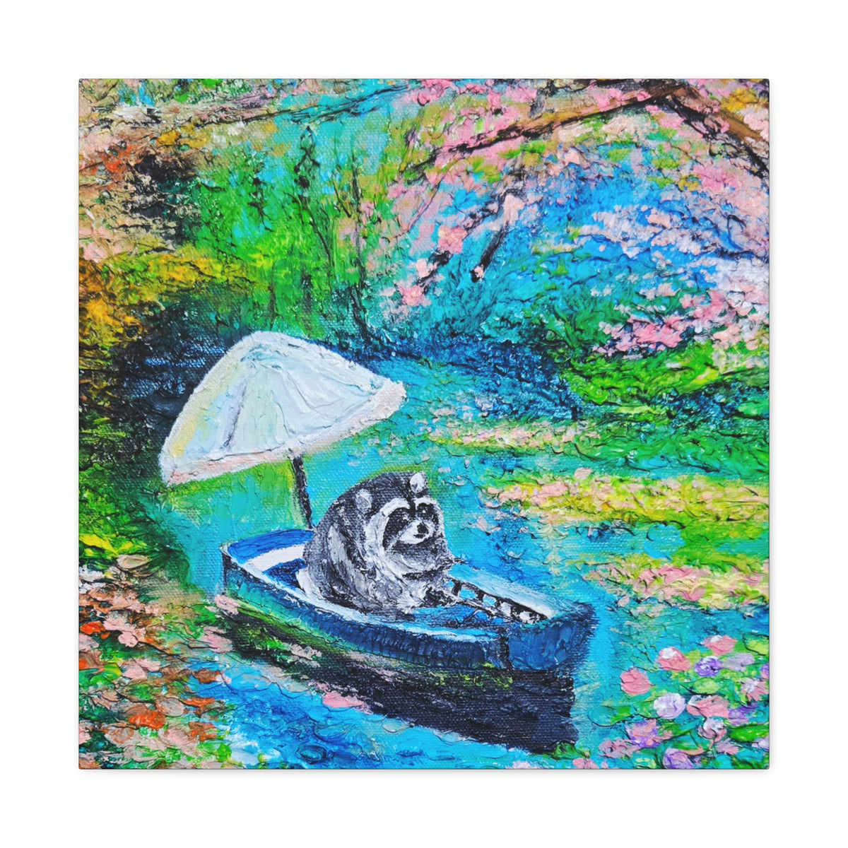 Jimothy Rows a Boat Print — Colorful Matte Stretched Canvas Art