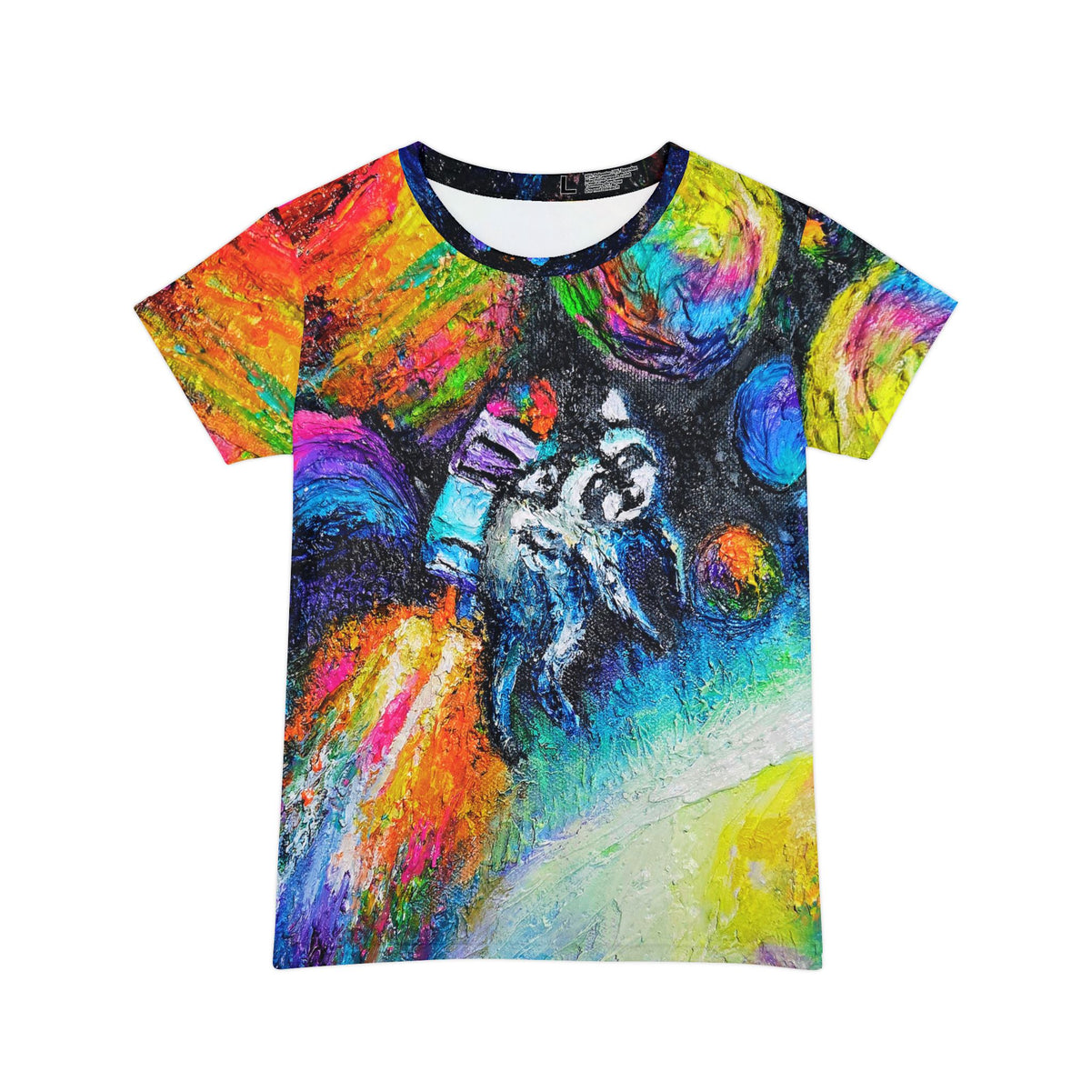 Astronaut Raccoon Cosmic Art Tee — Women's All-Over Print Shirt