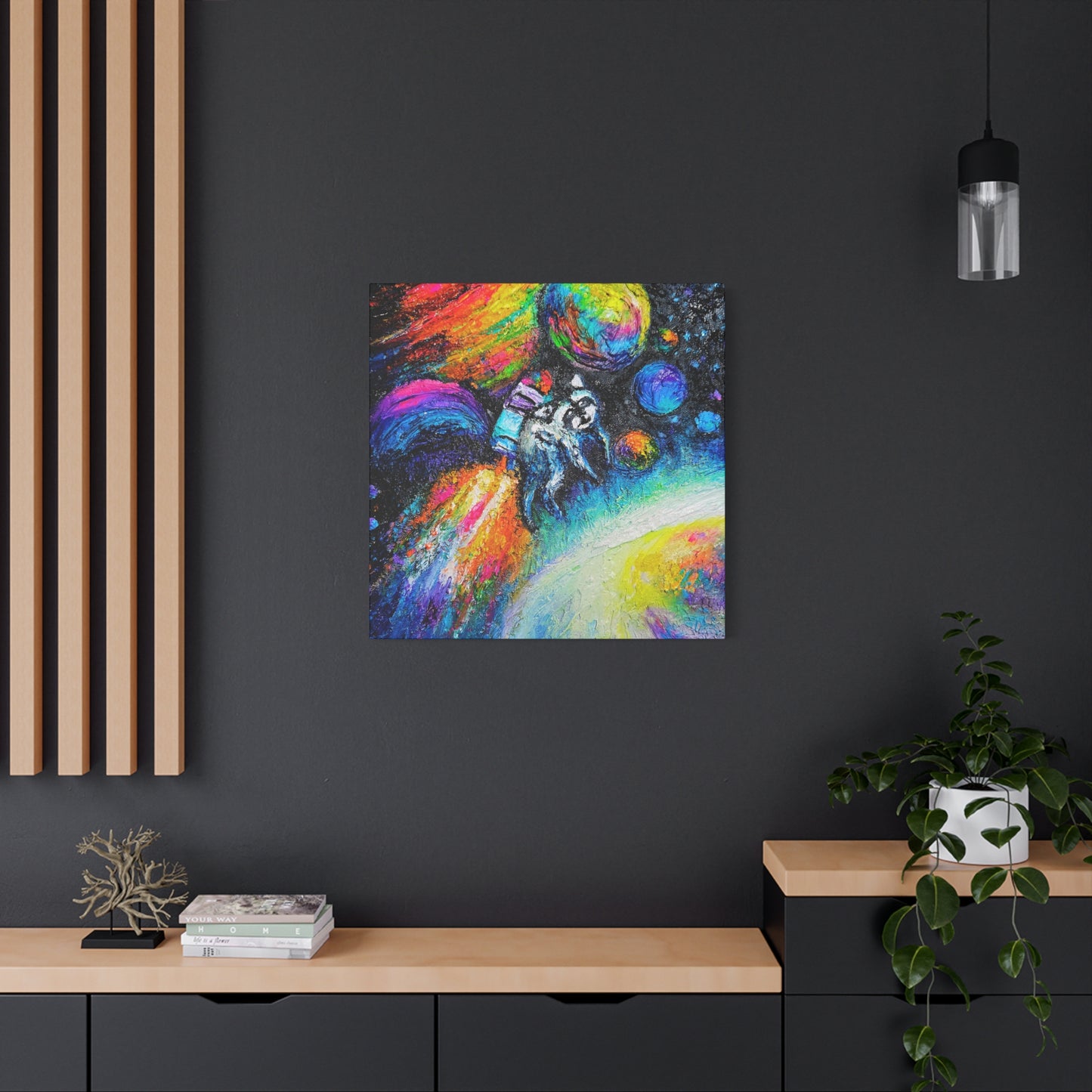 Colorful Astronaut Jimothy Matte Stretched Canvas