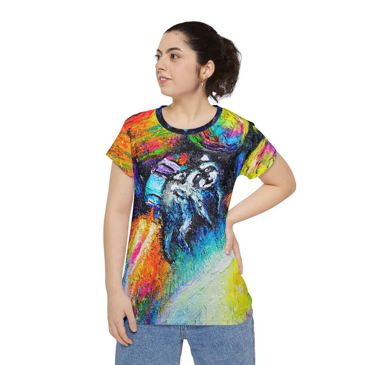 Astronaut Raccoon Cosmic Art Tee — Women's All-Over Print Shirt