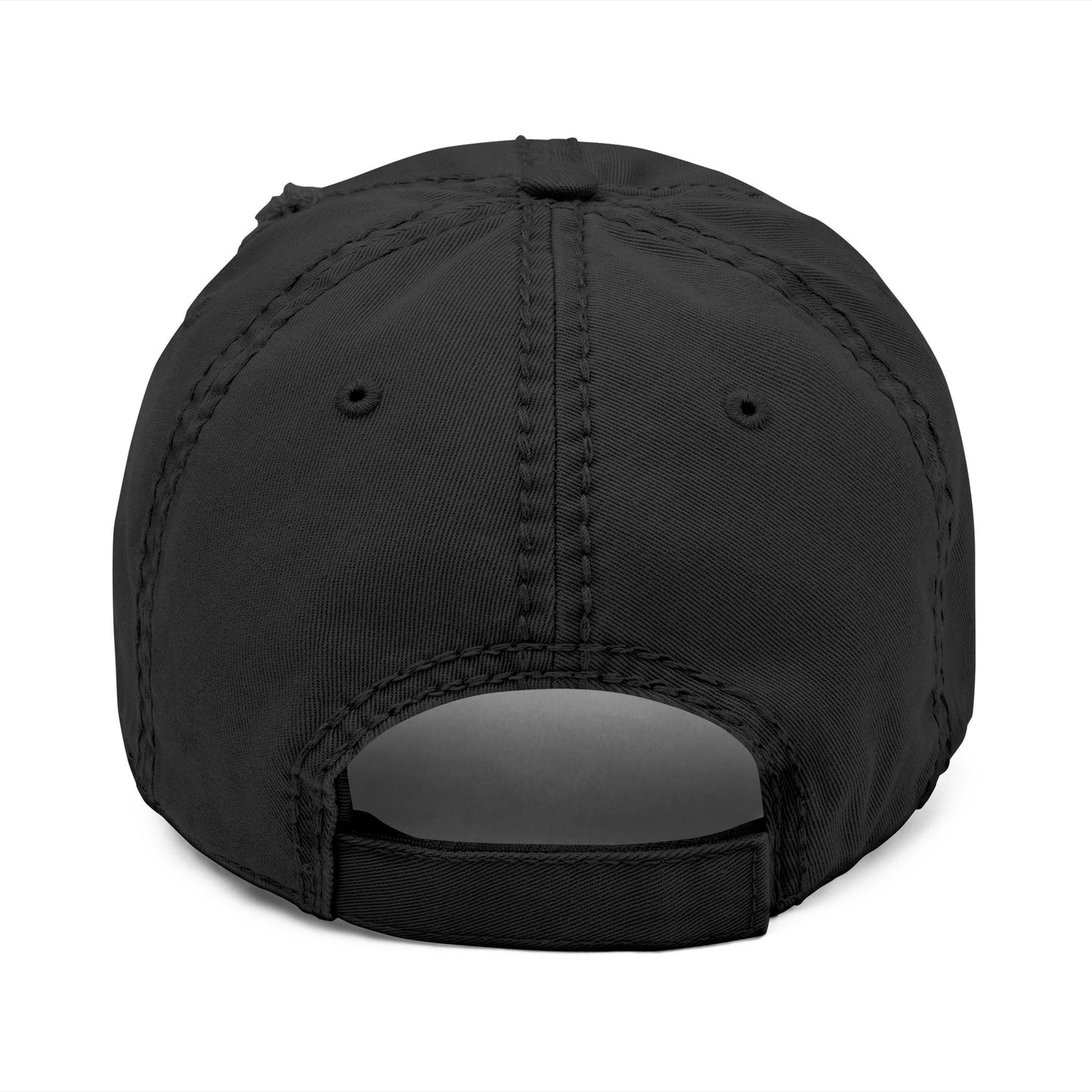 Distressed Embroidered Dad Hat – CQT Lotus Logo Design