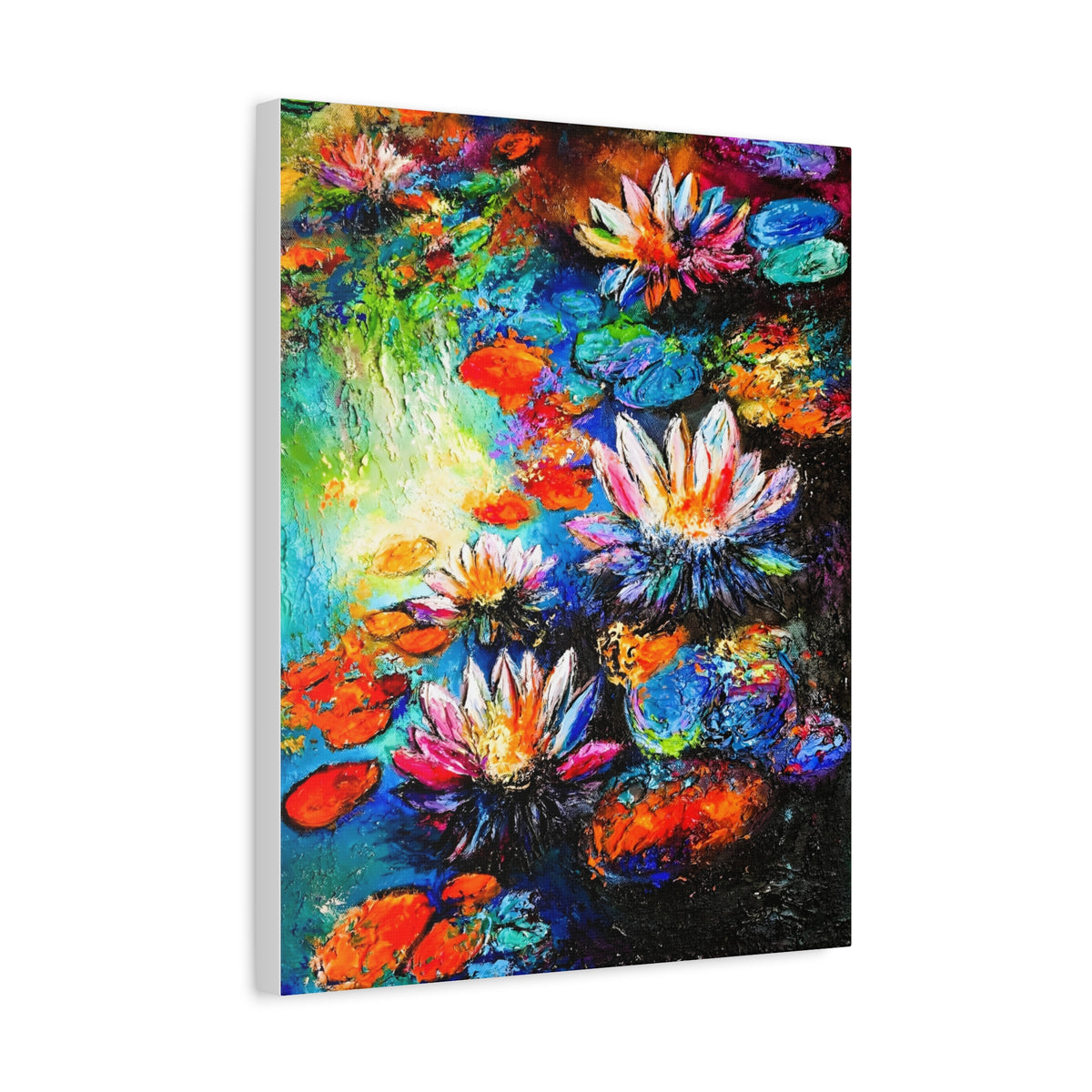 Signature Water Lillies by Charlie Quinn Arts on Matte Stretched Canvas