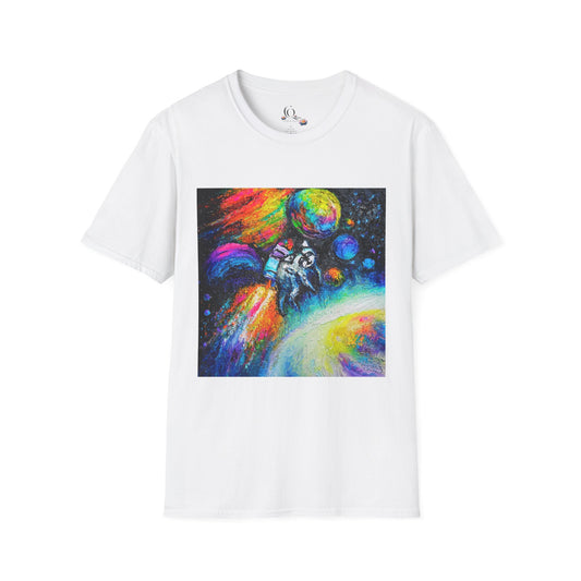 Jimothy in Space Painting T-Shirt — Colorful Cosmic Space Art Tee