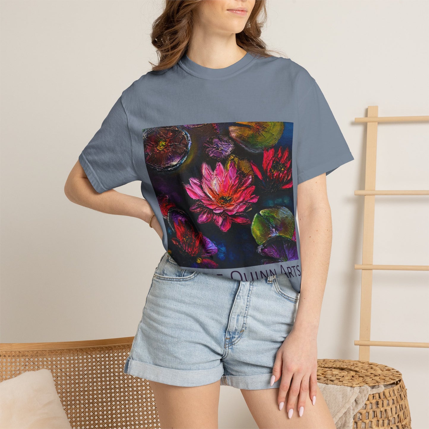 Waterlily Art T-Shirt — Charlie Quinn Arts Floral Graphic Tee