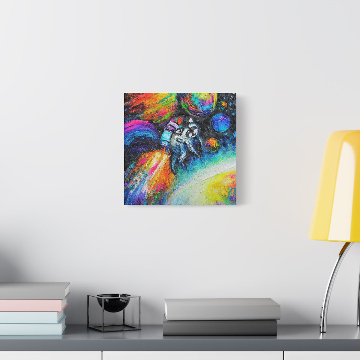 Colorful Astronaut Jimothy Matte Stretched Canvas