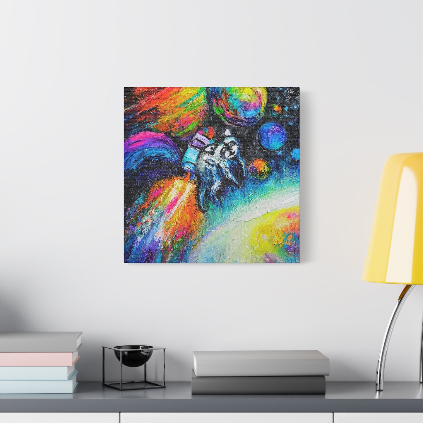 Colorful Astronaut Jimothy Matte Stretched Canvas