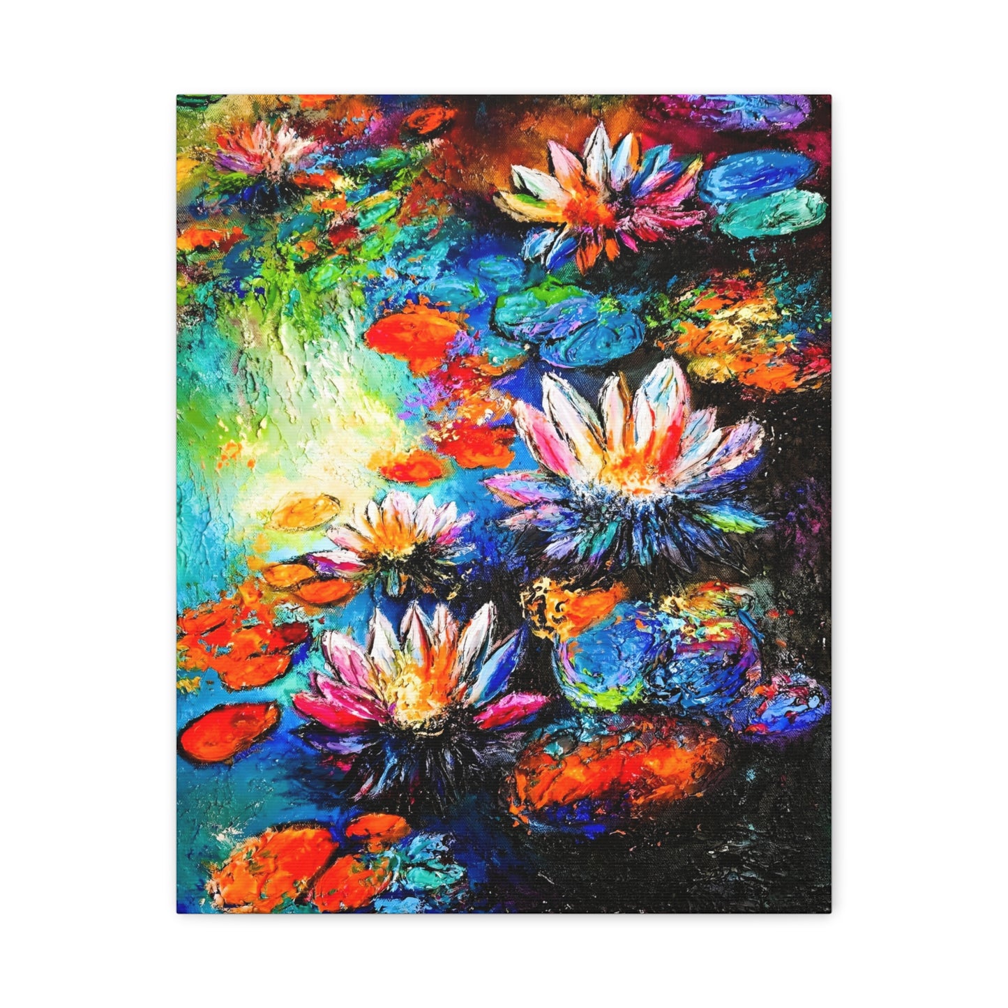 Signature Water Lillies by Charlie Quinn Arts on Matte Stretched Canvas