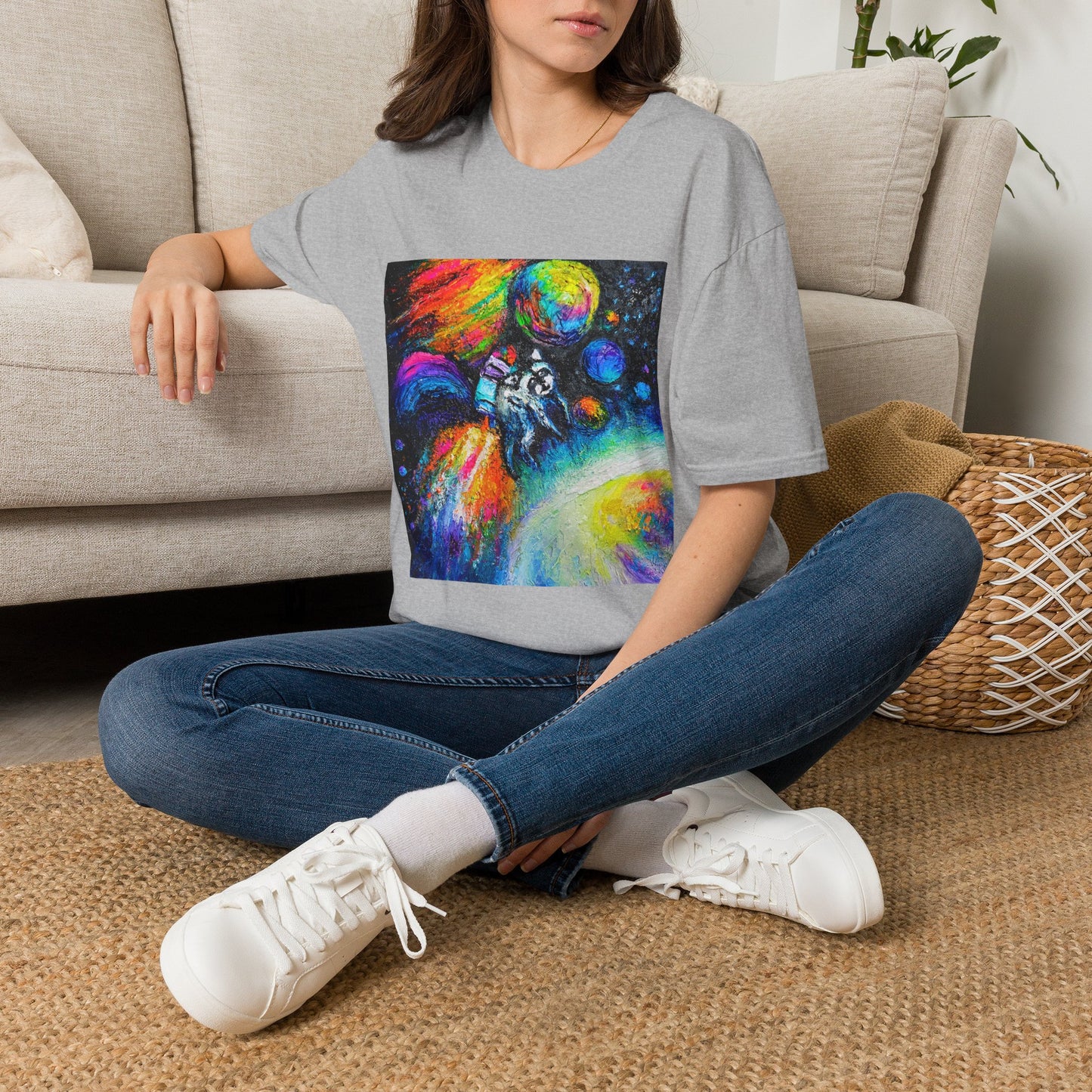 Jimothy in Space Painting T-Shirt — Colorful Cosmic Space Art Tee