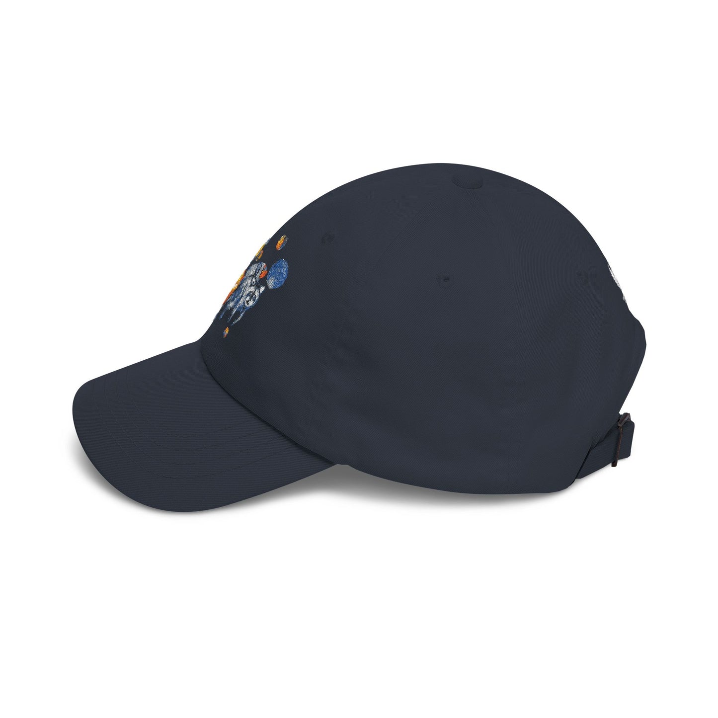 Astronaut Jimothy Dad Cap — Retro Space Raccoon Embroidered Baseball Hat