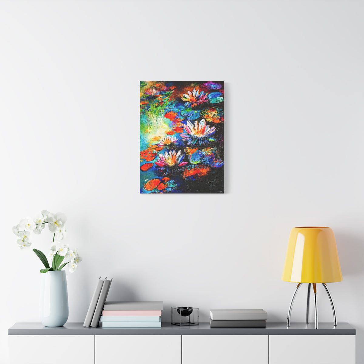 Signature Water Lillies by Charlie Quinn Arts on Matte Stretched Canvas