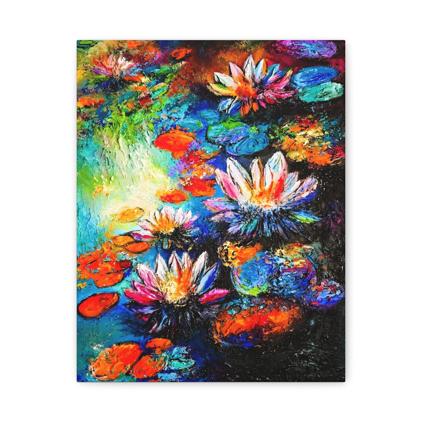 Signature Water Lillies by Charlie Quinn Arts on Matte Stretched Canvas