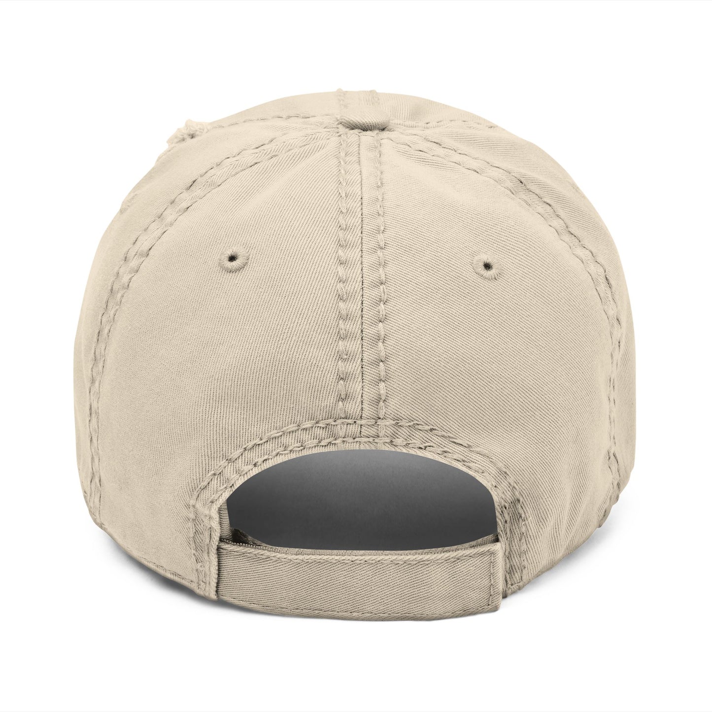 Distressed Embroidered Dad Hat – CQT Lotus Logo Design