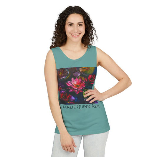 Waterlily Art Tank Top — Charlie Quinn Arts Floral Painting Tee