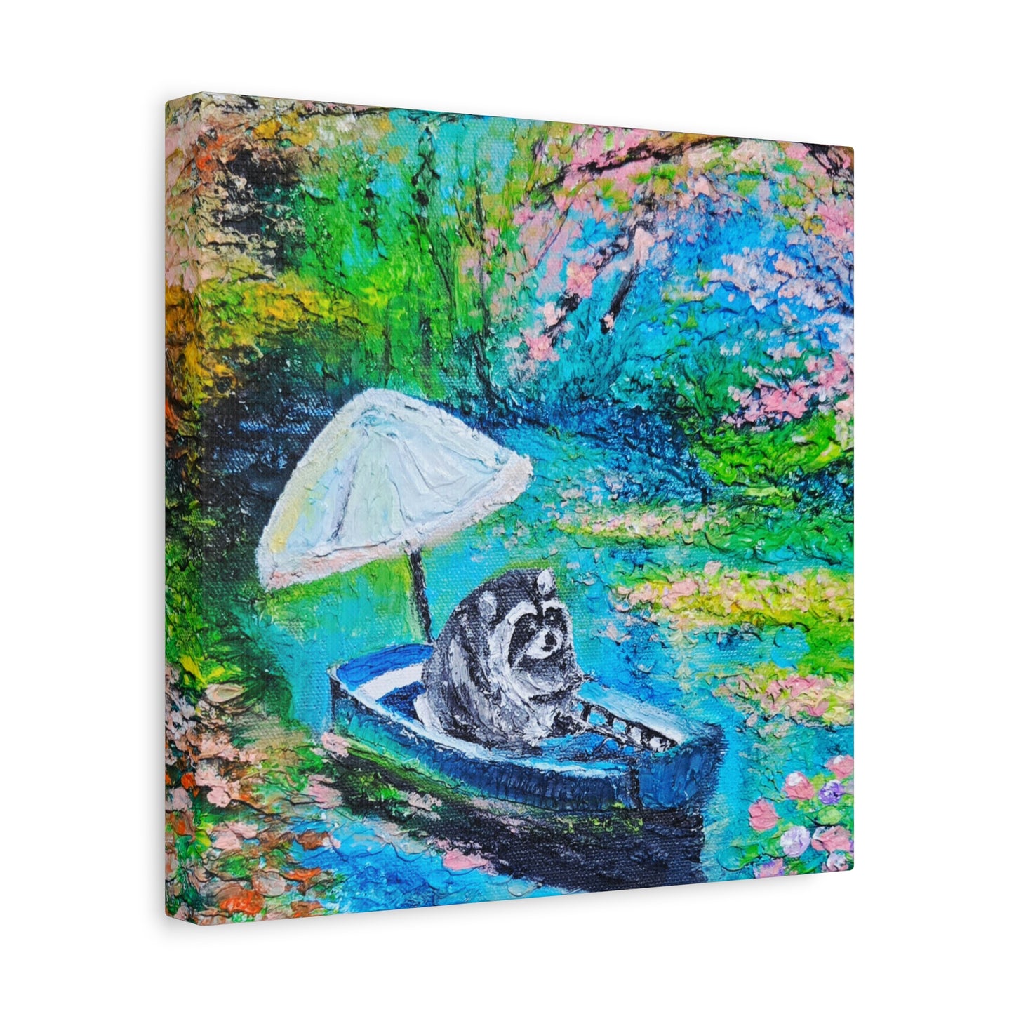 Jimothy Rows a Boat Print — Colorful Matte Stretched Canvas Art
