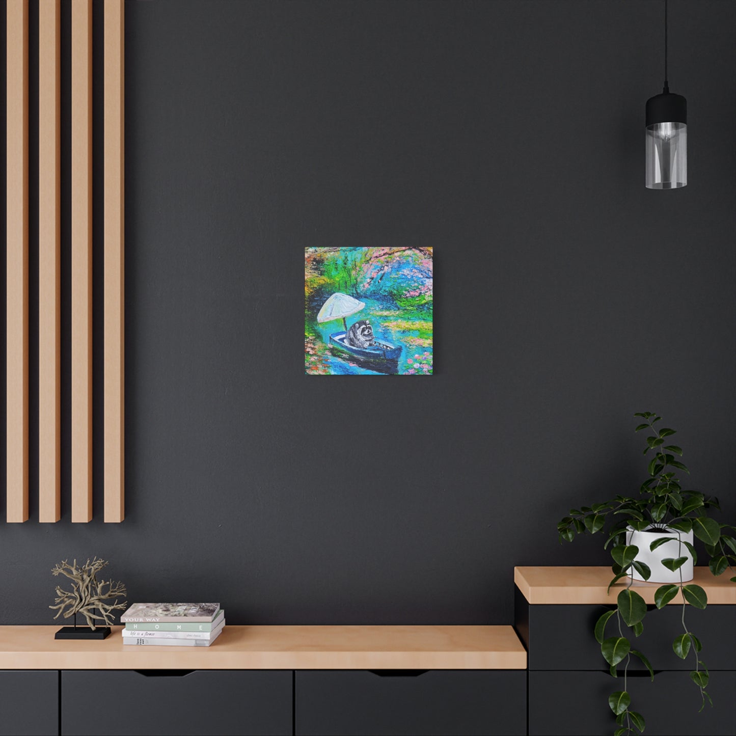 Jimothy Rows a Boat Print — Colorful Matte Stretched Canvas Art
