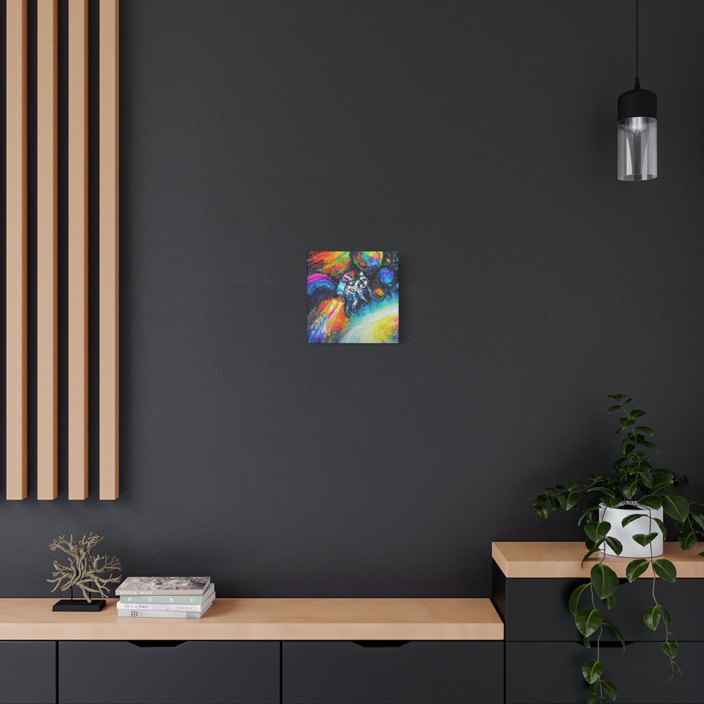Colorful Astronaut Jimothy Matte Stretched Canvas
