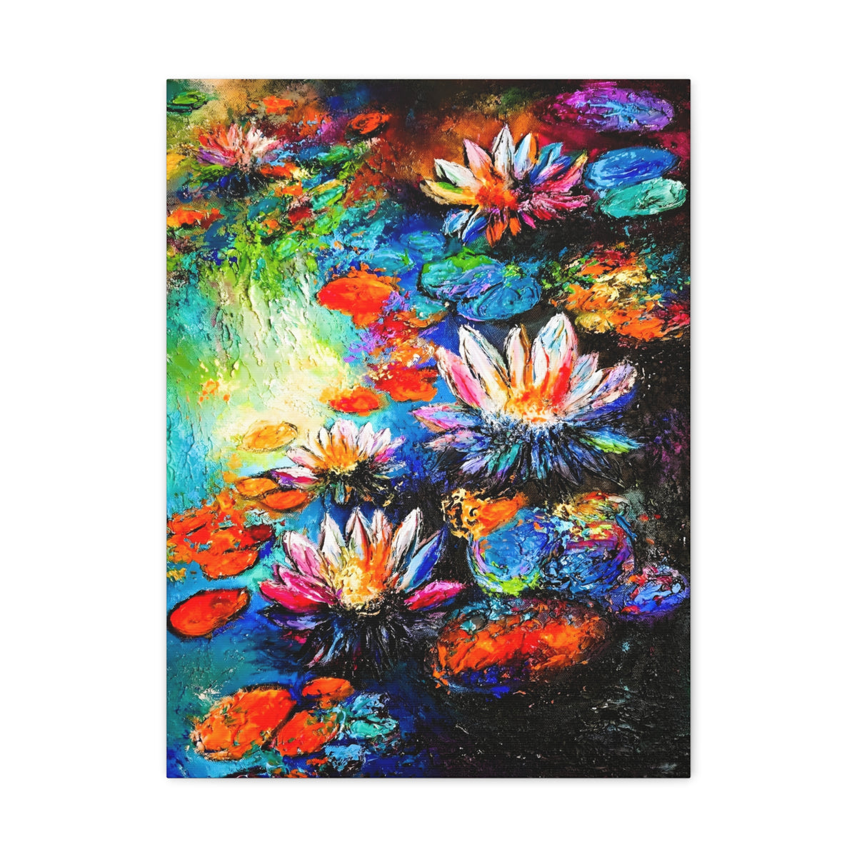 Signature Water Lillies by Charlie Quinn Arts on Matte Stretched Canvas