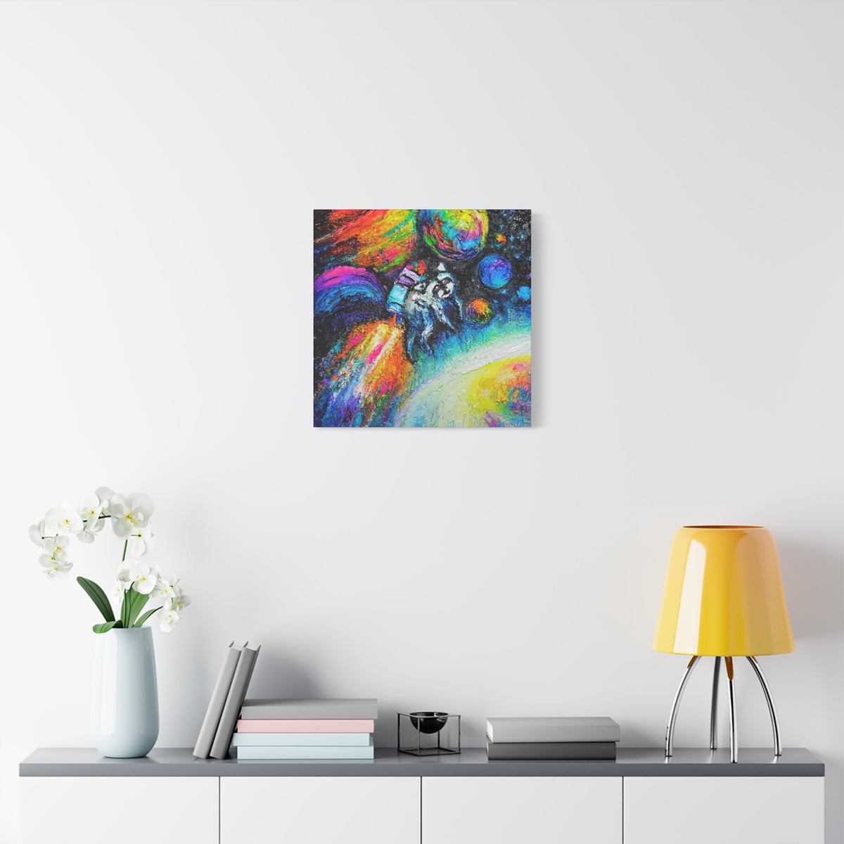 Colorful Astronaut Jimothy Matte Stretched Canvas
