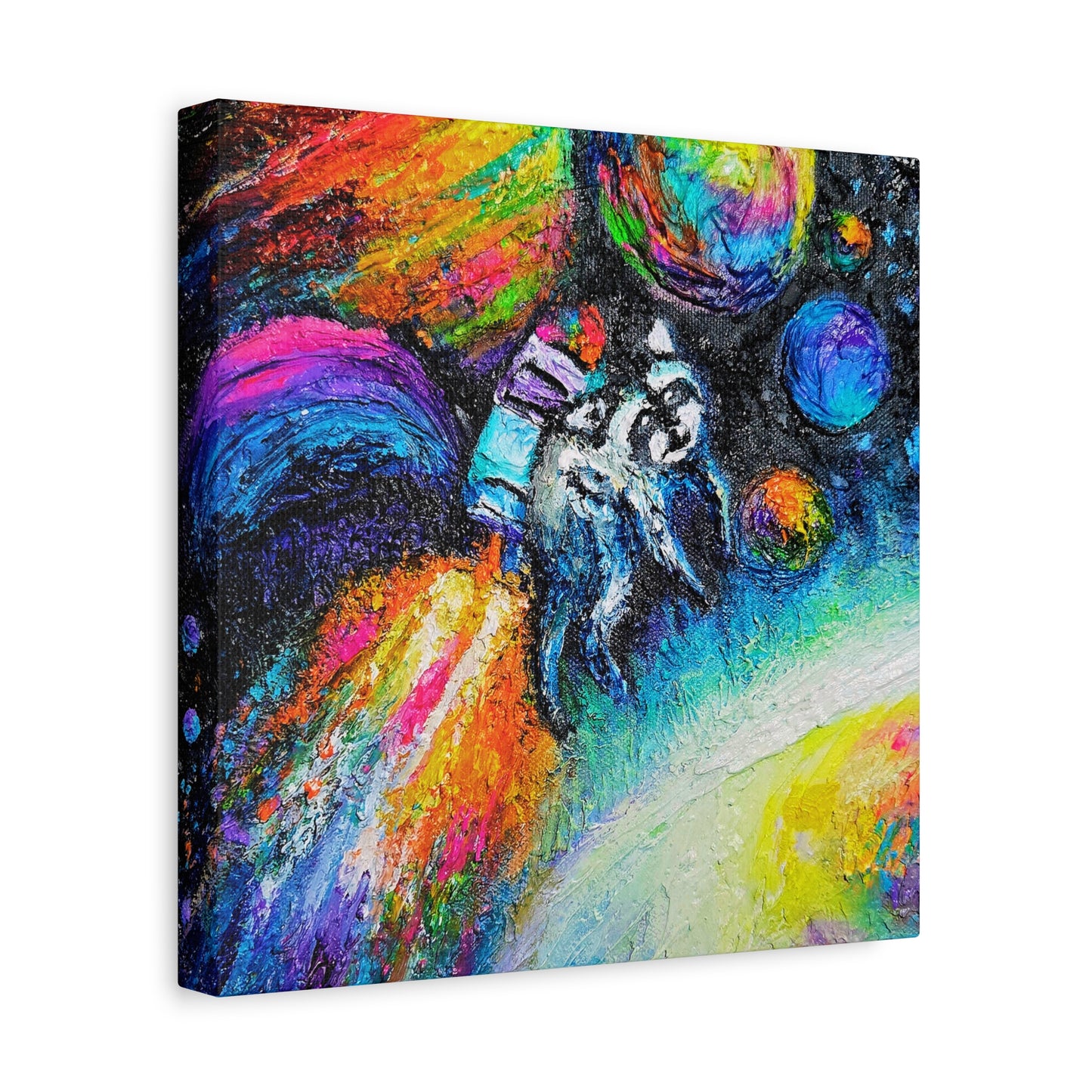 Colorful Astronaut Jimothy Matte Stretched Canvas