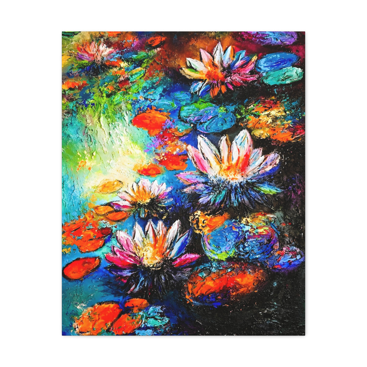 Signature Water Lillies by Charlie Quinn Arts on Matte Stretched Canvas