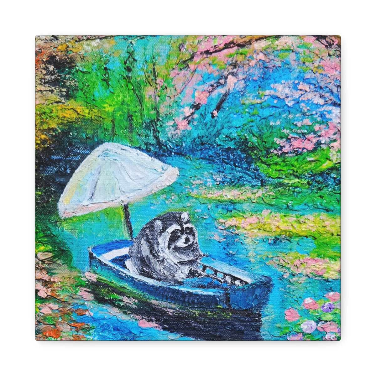 Jimothy Rows a Boat Print — Colorful Matte Stretched Canvas Art