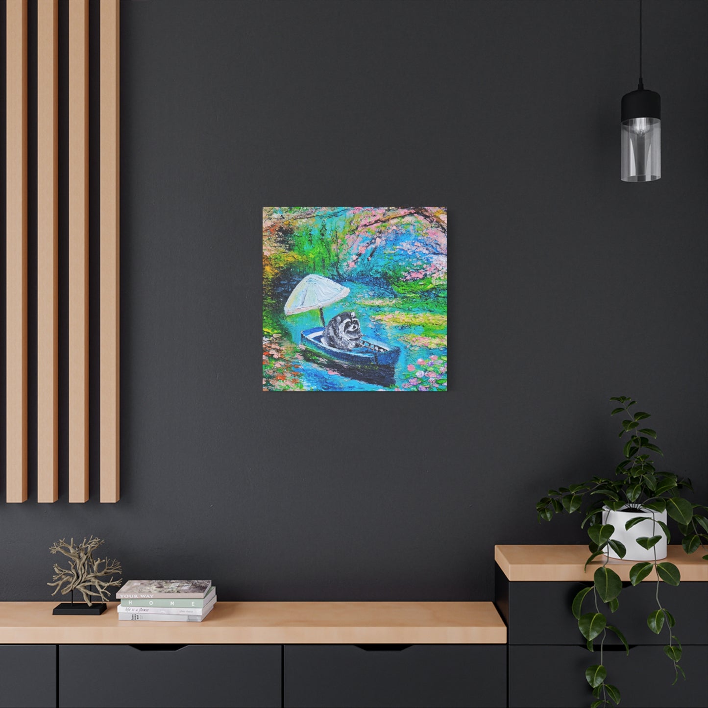 Jimothy Rows a Boat Print — Colorful Matte Stretched Canvas Art