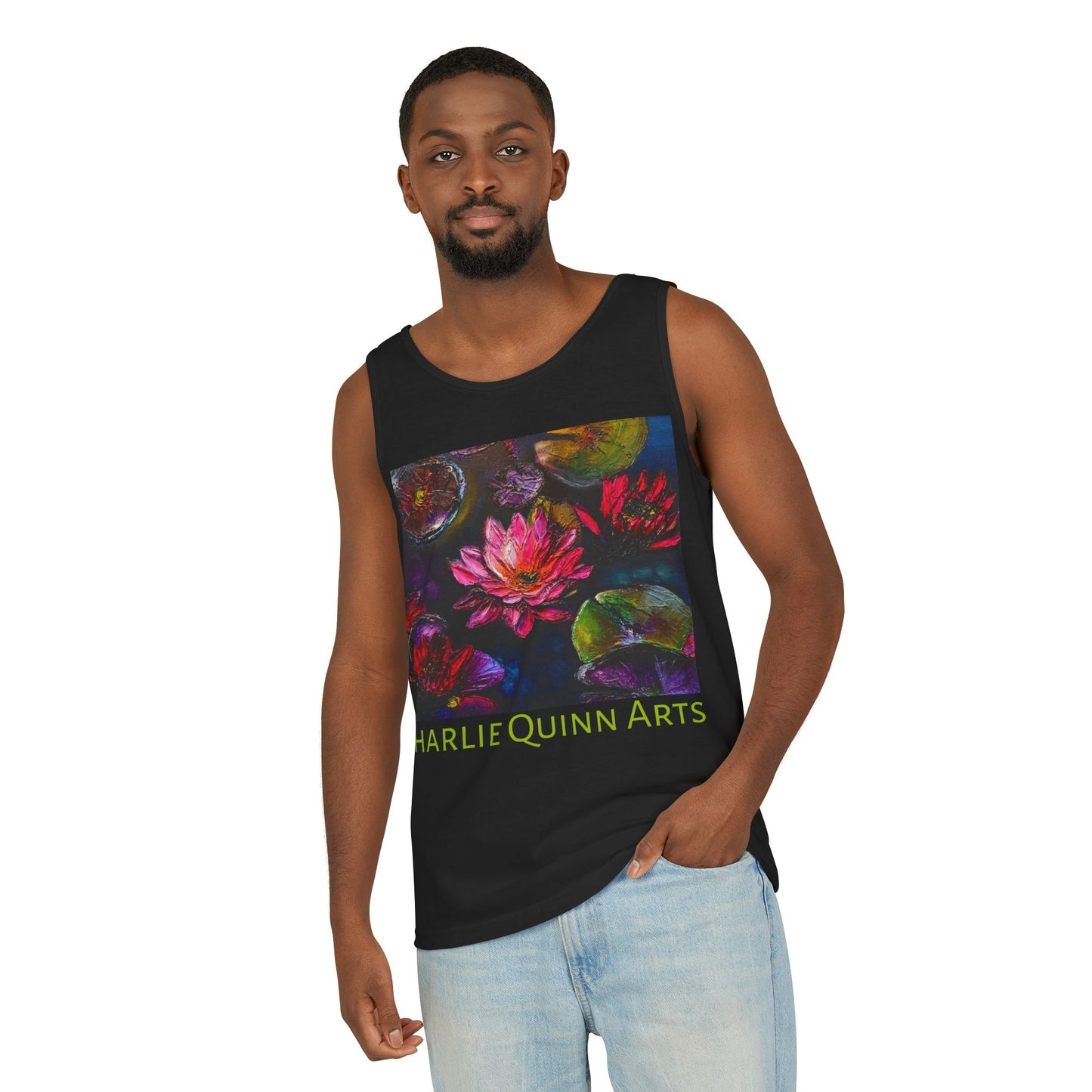 Waterlily Art Tank Top — Charlie Quinn Arts Floral Painting Tee