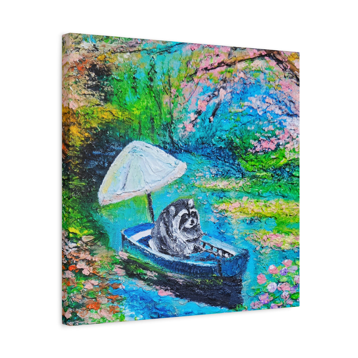 Jimothy Rows a Boat Print — Colorful Matte Stretched Canvas Art