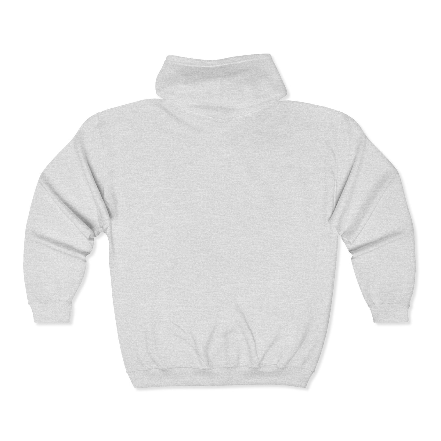Minimalist Penguin & Fish Zip Hoodie — Cute Penguin Fishing Embroidered Full-Zip Sweatshirt