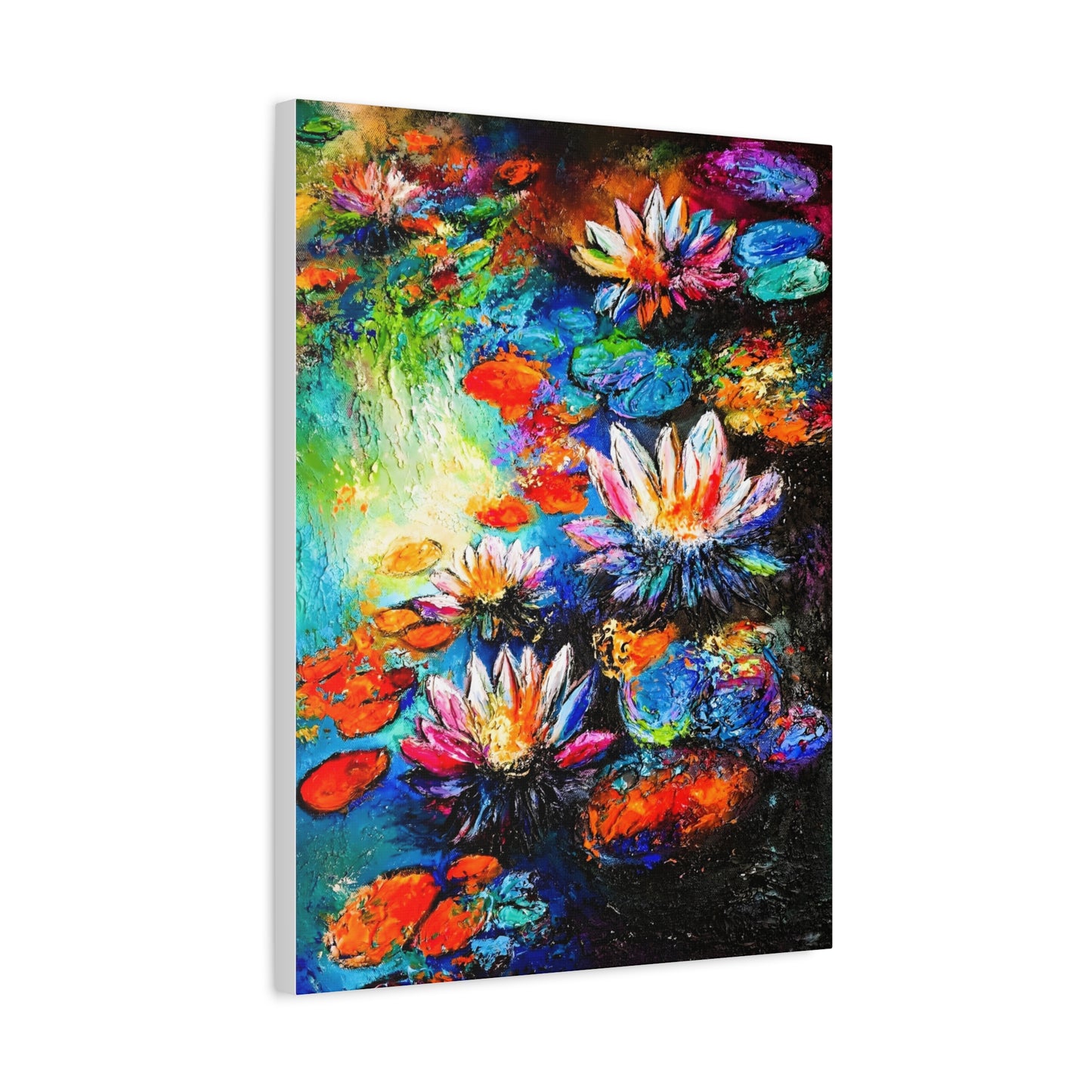 Signature Water Lillies by Charlie Quinn Arts on Matte Stretched Canvas