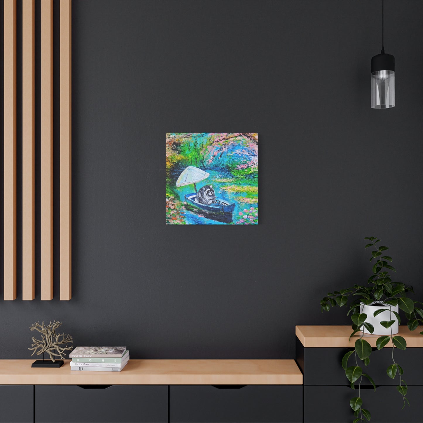Jimothy Rows a Boat Print — Colorful Matte Stretched Canvas Art