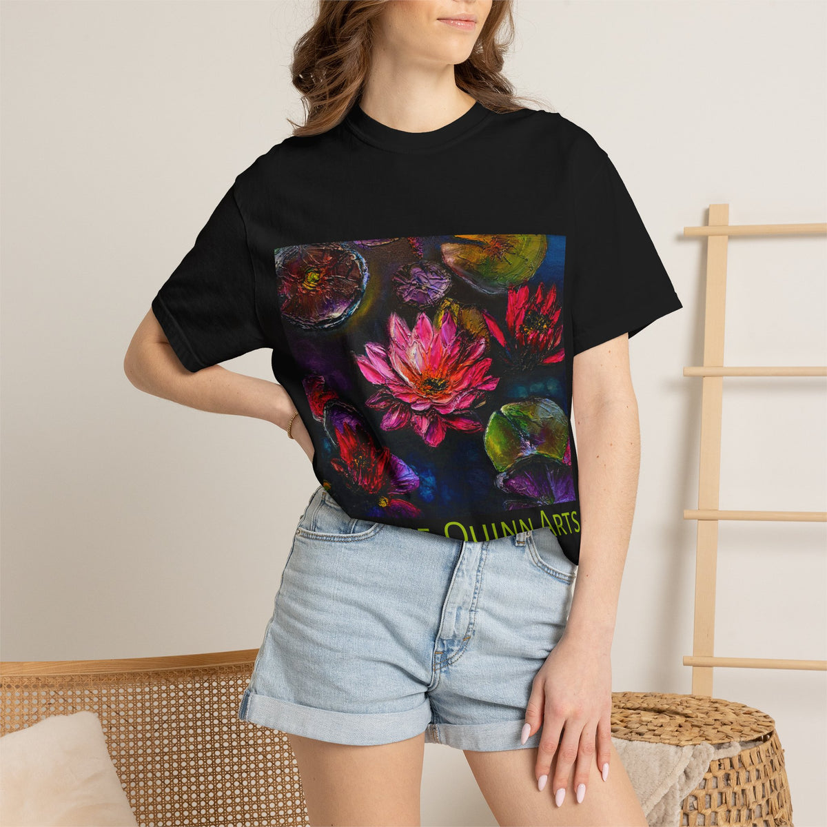 Waterlily Art T-Shirt — Charlie Quinn Arts Floral Graphic Tee