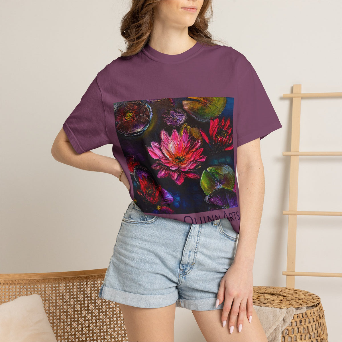 Waterlily Art T-Shirt — Charlie Quinn Arts Floral Graphic Tee