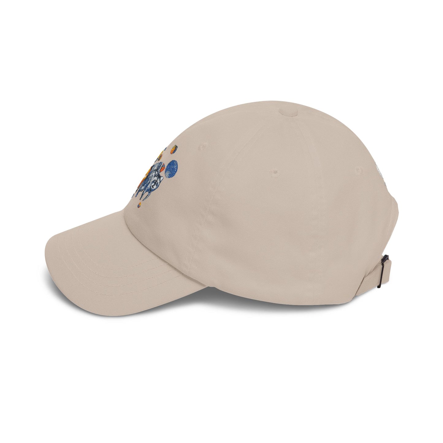 Astronaut Jimothy Dad Cap — Retro Space Raccoon Embroidered Baseball Hat