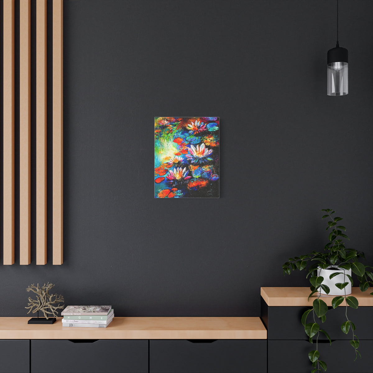 Signature Water Lillies by Charlie Quinn Arts on Matte Stretched Canvas