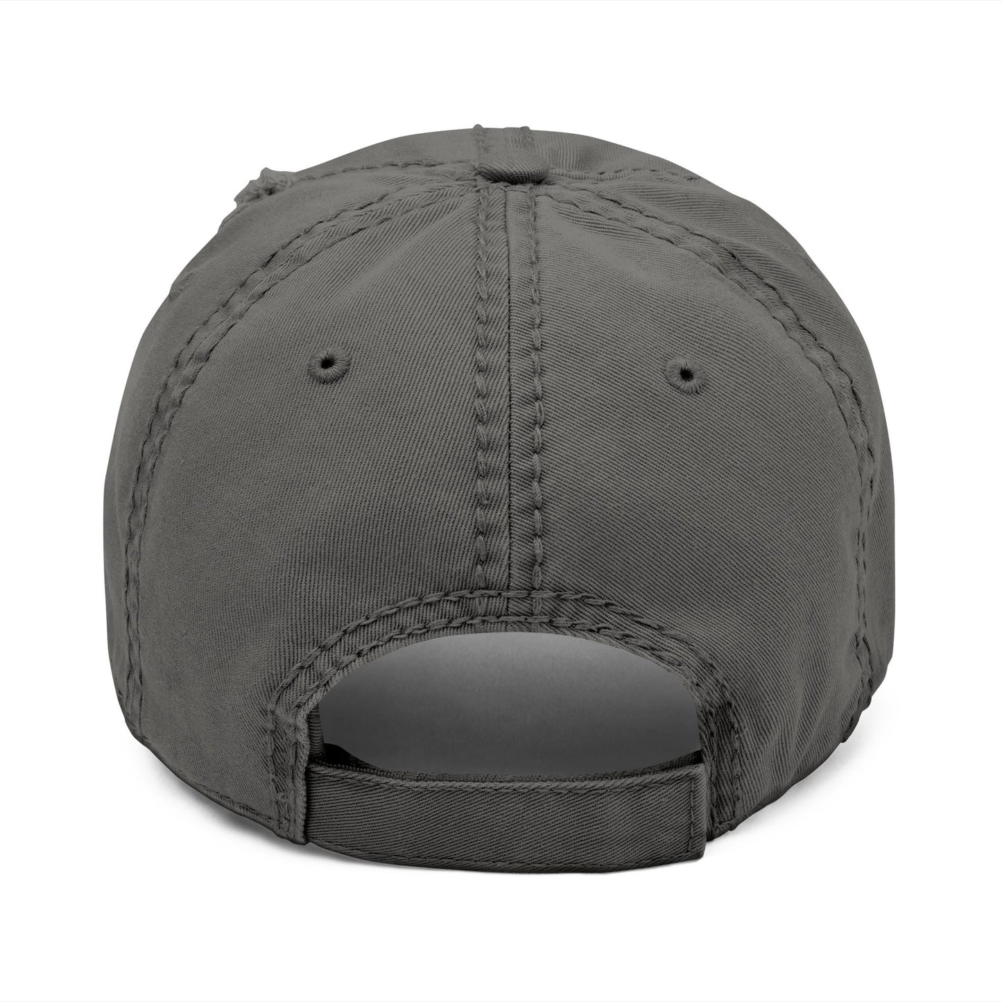 Distressed Embroidered Dad Hat – CQT Lotus Logo Design