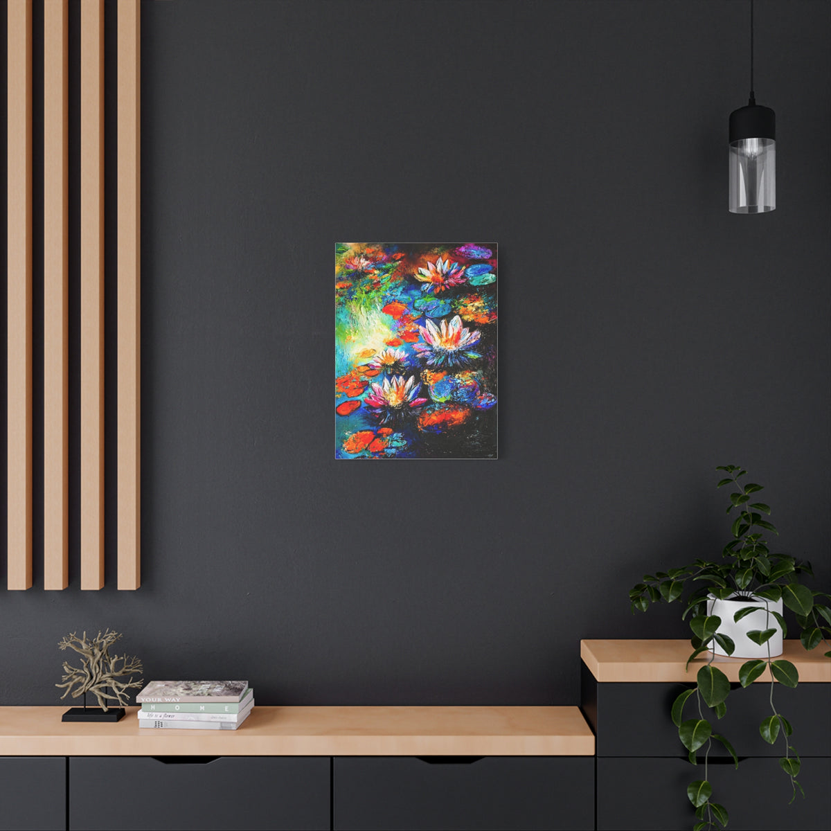 Signature Water Lillies by Charlie Quinn Arts on Matte Stretched Canvas