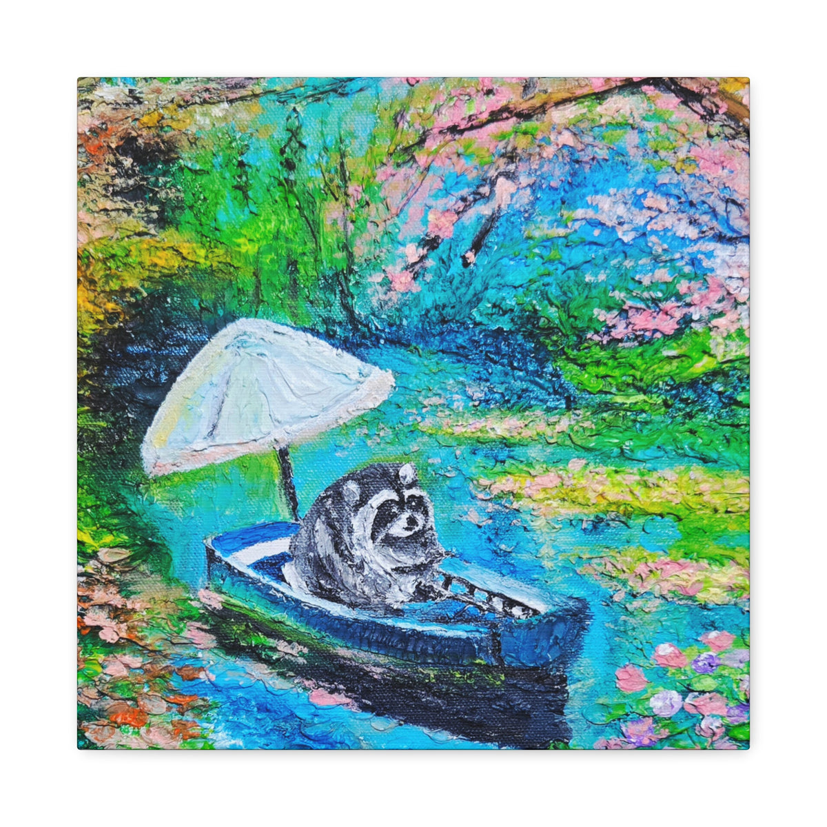 Jimothy Rows a Boat Print — Colorful Matte Stretched Canvas Art