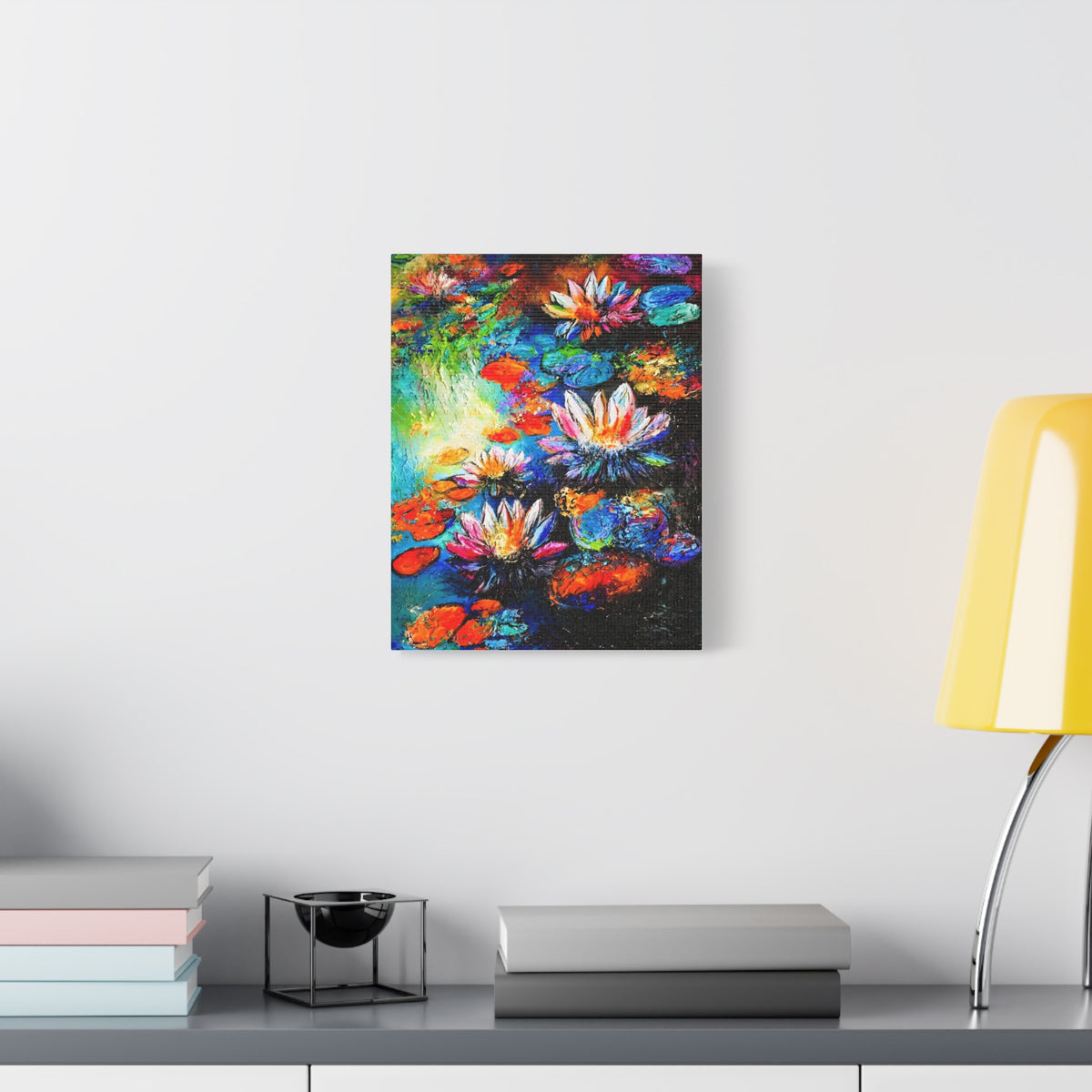 Signature Water Lillies by Charlie Quinn Arts on Matte Stretched Canvas